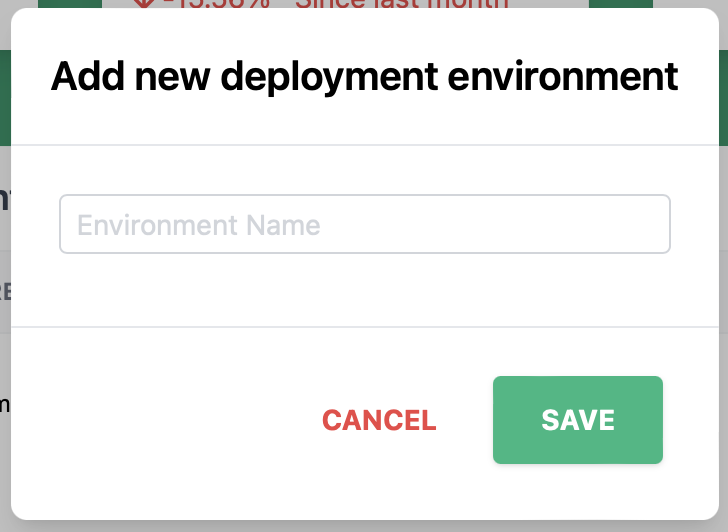 New deployment environment dialog